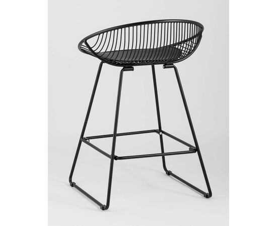 Стул полубарный UFO черный с черной подушкой, изображение 14 | Интернет магазин мебели и декора LifeDekor