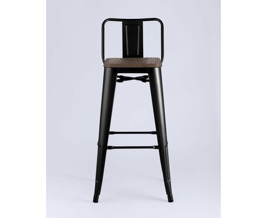 Стул барный TOLIX WOOD со спинкой черный глянцевый, изображение 5 | Интернет магазин мебели и декора LifeDekor