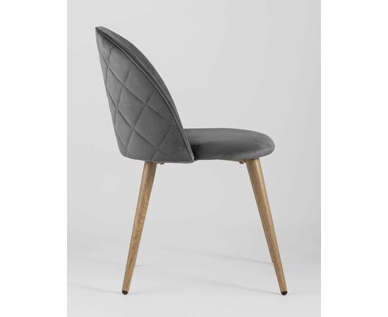 Стул Лион велюр с ромбами серый, изображение 6 | Интернет магазин мебели и декора LifeDekor
