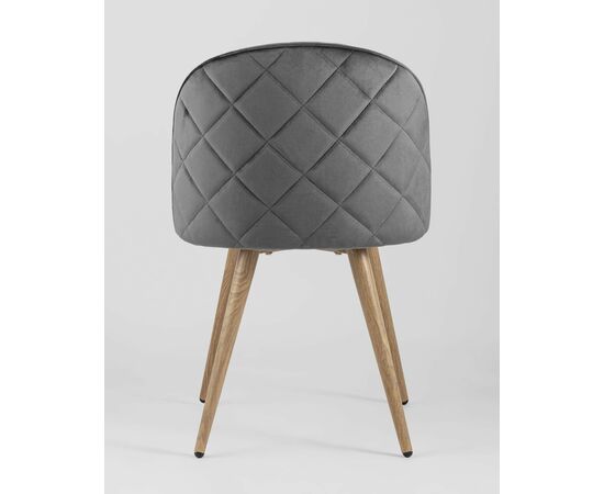 Стул Лион велюр с ромбами серый, изображение 7 | Интернет магазин мебели и декора LifeDekor
