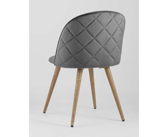 Стул Лион велюр с ромбами серый, изображение 8 | Интернет магазин мебели и декора LifeDekor