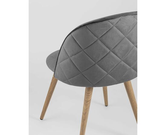 Стул Лион велюр с ромбами серый, изображение 9 | Интернет магазин мебели и декора LifeDekor