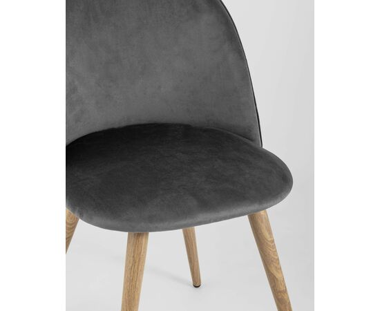 Стул Лион велюр с ромбами серый, изображение 10 | Интернет магазин мебели и декора LifeDekor