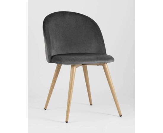 Стул Лион велюр серый, изображение 2 | Интернет магазин мебели и декора LifeDekor
