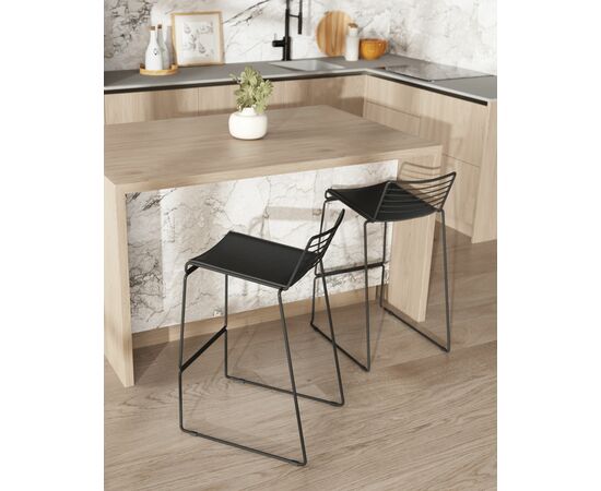 Стул полубарный Danny черный с черной подушкой, изображение 3 | Интернет магазин мебели и декора LifeDekor