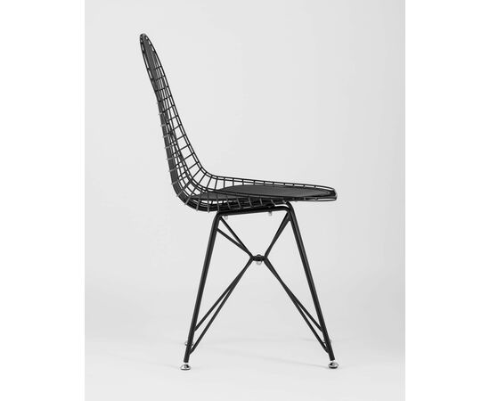 Стул обеденный Eiffel черный с черной подушкой, изображение 8 | Интернет магазин мебели и декора LifeDekor