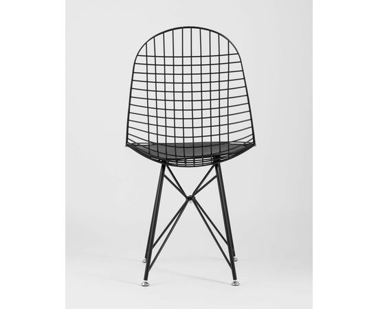 Стул обеденный Eiffel черный с черной подушкой, изображение 9 | Интернет магазин мебели и декора LifeDekor