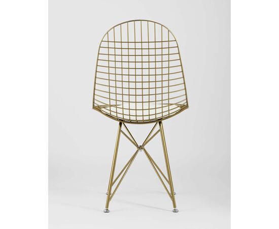 Стул обеденный Eiffel золотой с белой подушкой, изображение 9 | Интернет магазин мебели и декора LifeDekor