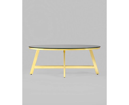 Журнальный стол 100*50 АЛЬБА золото стекло черное, изображение 3 | Интернет магазин мебели и декора LifeDekor