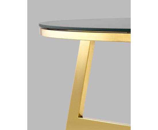 Журнальный стол 100*50 АЛЬБА золото стекло черное, изображение 5 | Интернет магазин мебели и декора LifeDekor