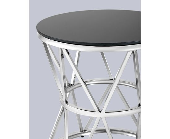 Журнальный стол 50*50 ВИВА серебро стекло черное, изображение 6 | Интернет магазин мебели и декора LifeDekor