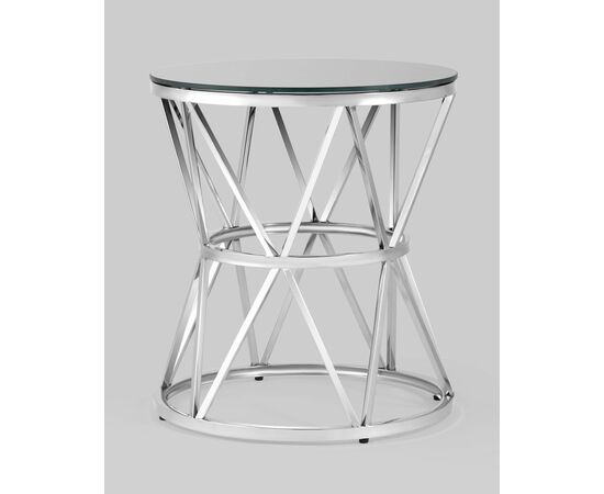 Журнальный стол 50*50 ВИВА серебро стекло черное, изображение 2 | Интернет магазин мебели и декора LifeDekor