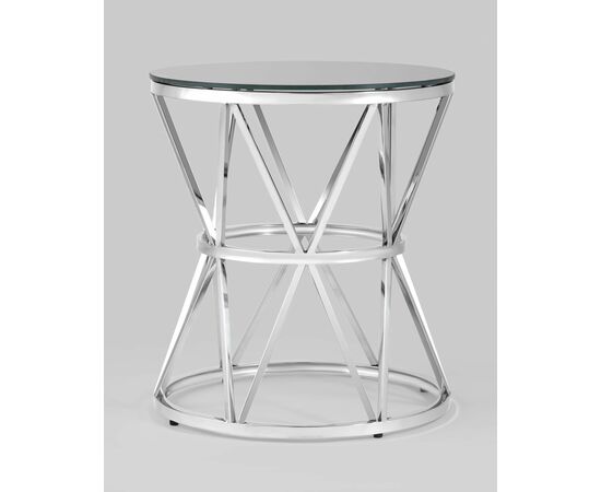 Журнальный стол 50*50 ВИВА серебро стекло черное, изображение 5 | Интернет магазин мебели и декора LifeDekor