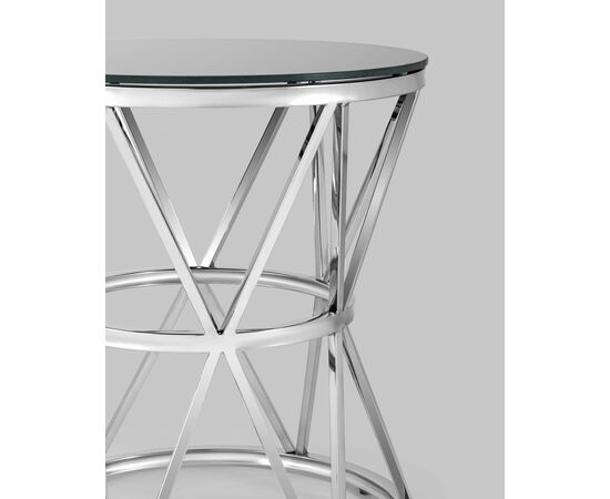 Журнальный стол 50*50 ВИВА серебро стекло черное, изображение 7 | Интернет магазин мебели и декора LifeDekor