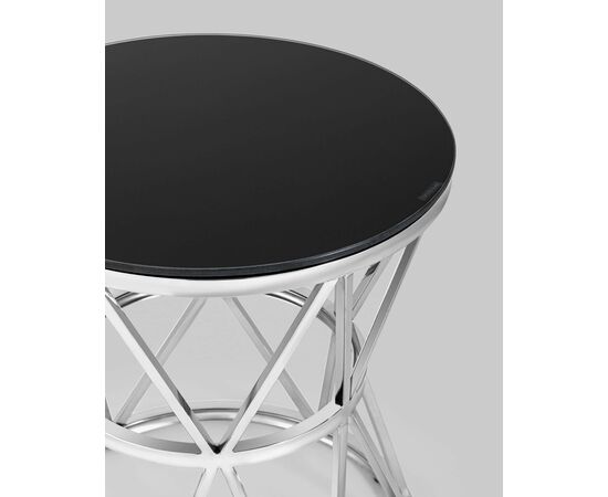 Журнальный стол 50*50 ВИВА серебро стекло черное, изображение 8 | Интернет магазин мебели и декора LifeDekor