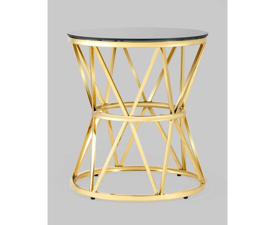 Журнальный стол 50*50 ВИВА золото стекло черное, изображение 2 | Интернет магазин мебели и декора LifeDekor