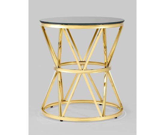 Журнальный стол 50*50 ВИВА золото стекло черное, изображение 5 | Интернет магазин мебели и декора LifeDekor