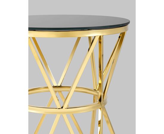 Журнальный стол 50*50 ВИВА золото стекло черное, изображение 7 | Интернет магазин мебели и декора LifeDekor