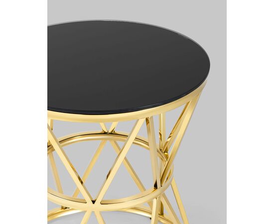 Журнальный стол 50*50 ВИВА золото стекло черное, изображение 8 | Интернет магазин мебели и декора LifeDekor