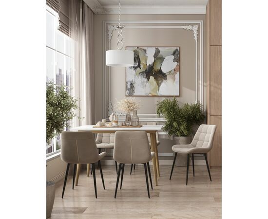 Стул Флекс велюр бежевый, изображение 6 | Интернет магазин мебели и декора LifeDekor