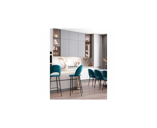 Стул барный Меган велюр пыльно-синий, изображение 4 | Интернет магазин мебели и декора LifeDekor