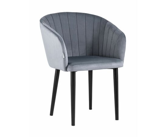 Стул с подлокотниками Нейтон велюр серый | Интернет магазин мебели и декора LifeDekor