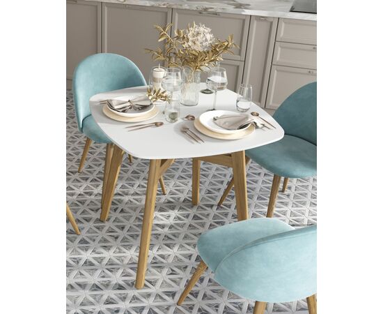 Стол обеденный Target 80*80 белый ножки массив бука, изображение 4 | Интернет магазин мебели и декора LifeDekor