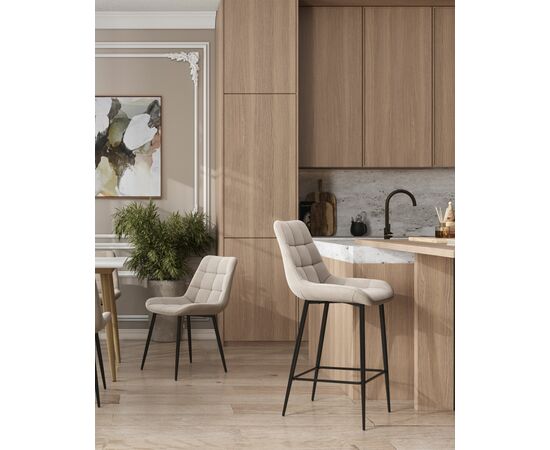 Стул барный Флекс велюр бежевый, изображение 3 | Интернет магазин мебели и декора LifeDekor