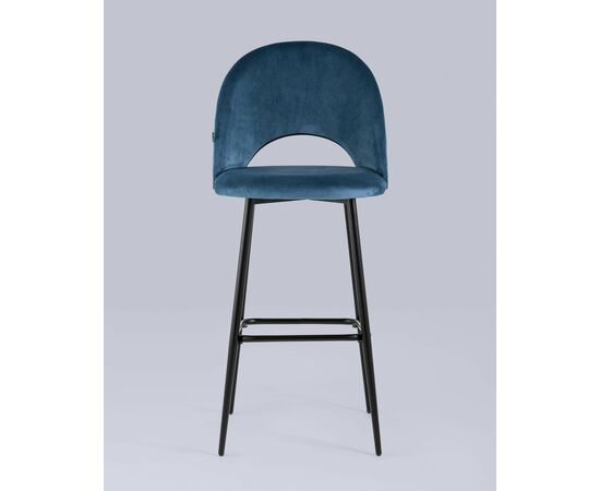 Стул барный Меган велюр пыльно-синий, изображение 5 | Интернет магазин мебели и декора LifeDekor