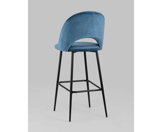 Стул барный Меган велюр пыльно-синий, изображение 8 | Интернет магазин мебели и декора LifeDekor