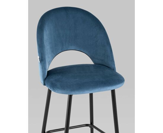 Стул барный Меган велюр пыльно-синий, изображение 10 | Интернет магазин мебели и декора LifeDekor