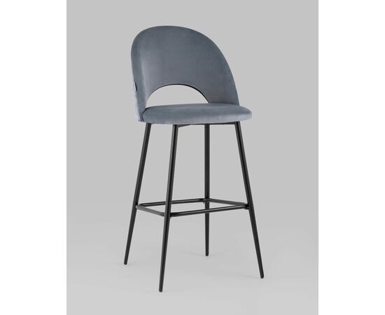 Стул барный Меган велюр серый, изображение 2 | Интернет магазин мебели и декора LifeDekor