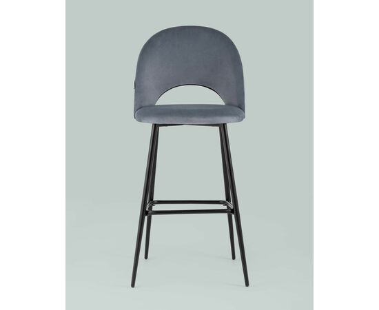 Стул барный Меган велюр серый, изображение 4 | Интернет магазин мебели и декора LifeDekor