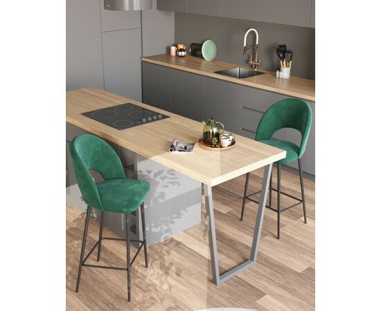 Стул барный Меган велюр зеленый, изображение 3 | Интернет магазин мебели и декора LifeDekor