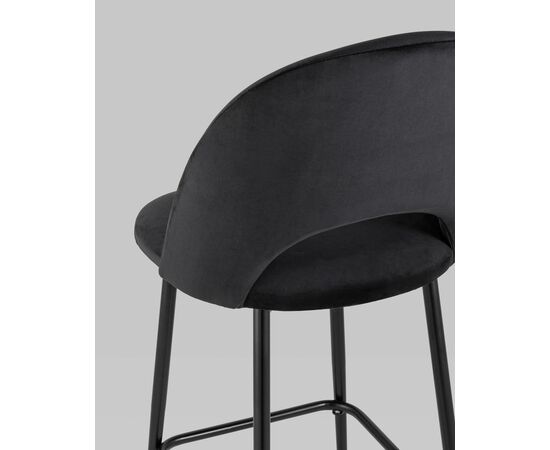 Стул полубарный Меган велюр черный, изображение 7 | Интернет магазин мебели и декора LifeDekor