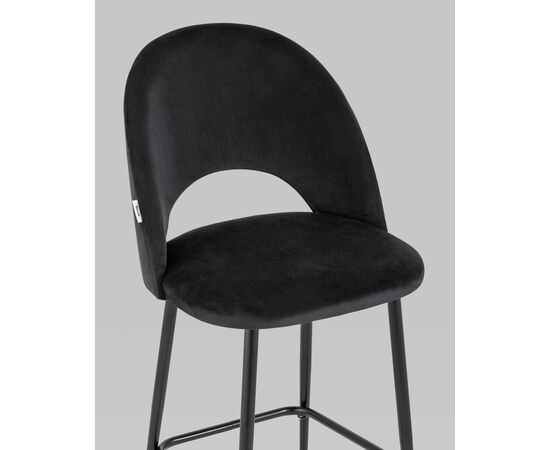 Стул полубарный Меган велюр черный, изображение 8 | Интернет магазин мебели и декора LifeDekor