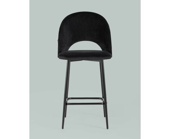 Стул полубарный Меган велюр черный, изображение 3 | Интернет магазин мебели и декора LifeDekor