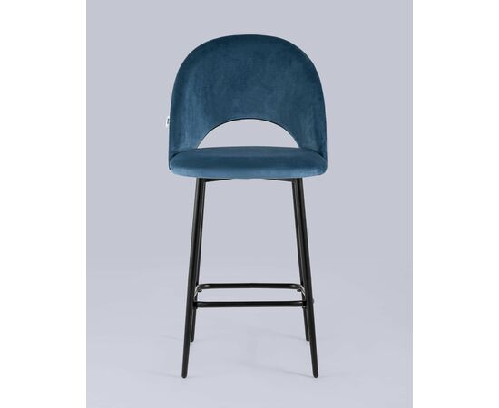 Стул полубарный Меган велюр пыльно-синий, изображение 3 | Интернет магазин мебели и декора LifeDekor