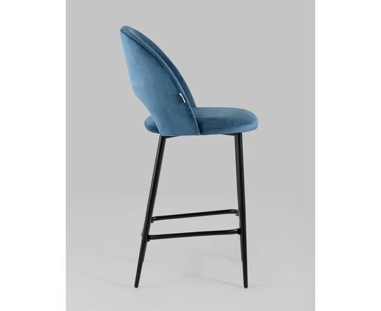 Стул полубарный Меган велюр пыльно-синий, изображение 4 | Интернет магазин мебели и декора LifeDekor