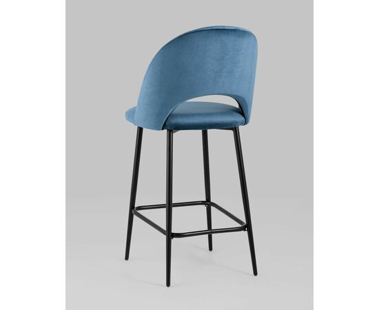 Стул полубарный Меган велюр пыльно-синий, изображение 6 | Интернет магазин мебели и декора LifeDekor