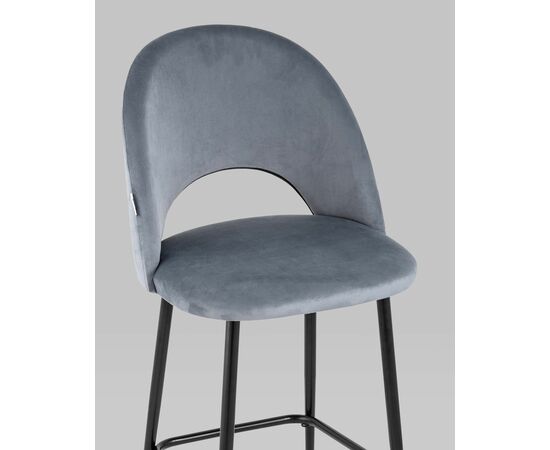 Стул полубарный Меган велюр серый, изображение 8 | Интернет магазин мебели и декора LifeDekor