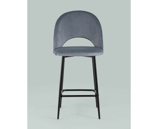 Стул полубарный Меган велюр серый, изображение 3 | Интернет магазин мебели и декора LifeDekor