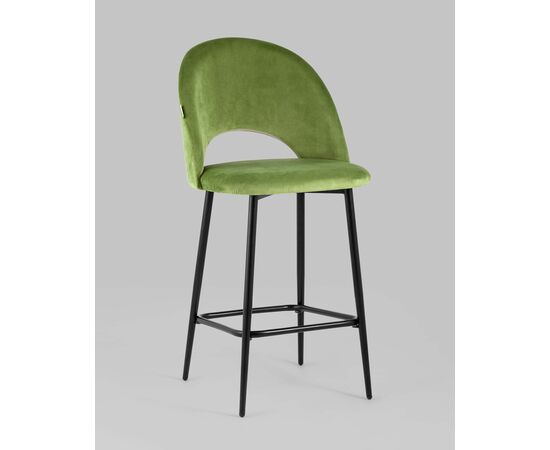 Стул полубарный Меган велюр травяной, изображение 2 | Интернет магазин мебели и декора LifeDekor
