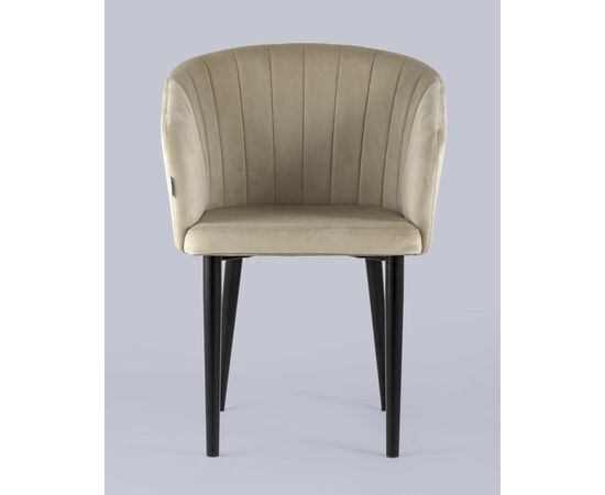 Стул с подлокотниками Нейтон велюр бежевый, изображение 3 | Интернет магазин мебели и декора LifeDekor