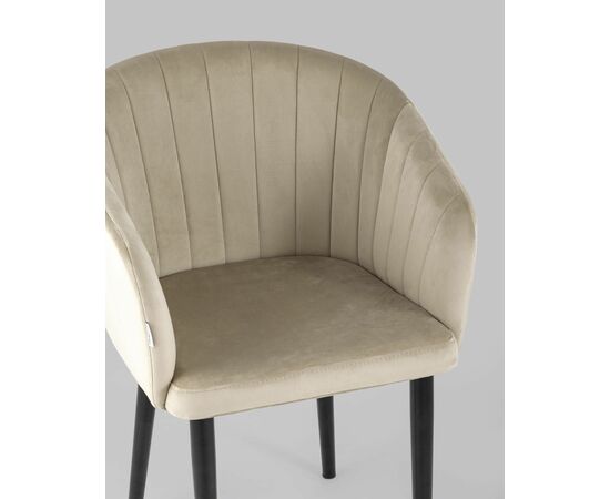 Стул с подлокотниками Нейтон велюр бежевый, изображение 8 | Интернет магазин мебели и декора LifeDekor