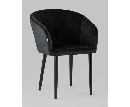 Стул с подлокотниками Нейтон велюр черный, изображение 2 | Интернет магазин мебели и декора LifeDekor