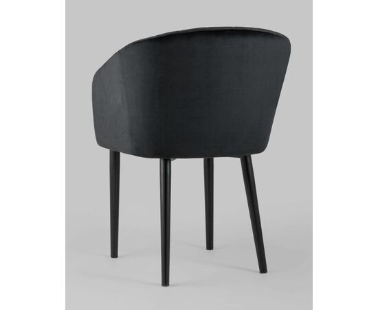 Стул с подлокотниками Нейтон велюр черный, изображение 6 | Интернет магазин мебели и декора LifeDekor