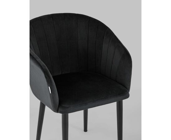 Стул с подлокотниками Нейтон велюр черный, изображение 8 | Интернет магазин мебели и декора LifeDekor