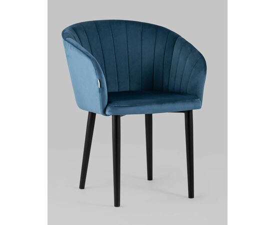Стул с подлокотниками Нейтон велюр пыльно-синий, изображение 2 | Интернет магазин мебели и декора LifeDekor