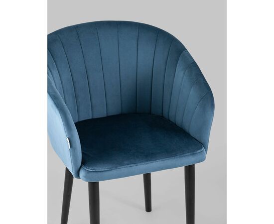 Стул с подлокотниками Нейтон велюр пыльно-синий, изображение 8 | Интернет магазин мебели и декора LifeDekor